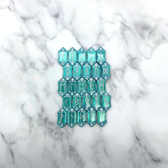 Blue Teal Chrome Runestones - Picture 4 of 11